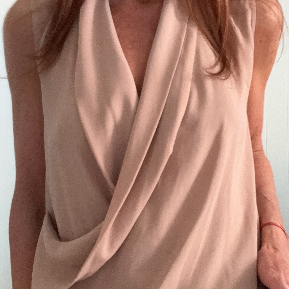 Olivaceous Dusty Baby Pink Draped Blouse